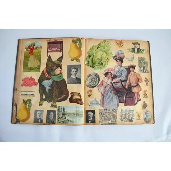 Early 1900s Antique Scrapbook Album 40 Full Pages Victorian - Picture 11 of 16